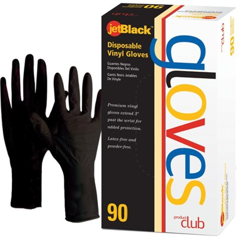 PRODUCT CLUB JET BLACK DISPOSABLE VINYL GLOVES SMALL