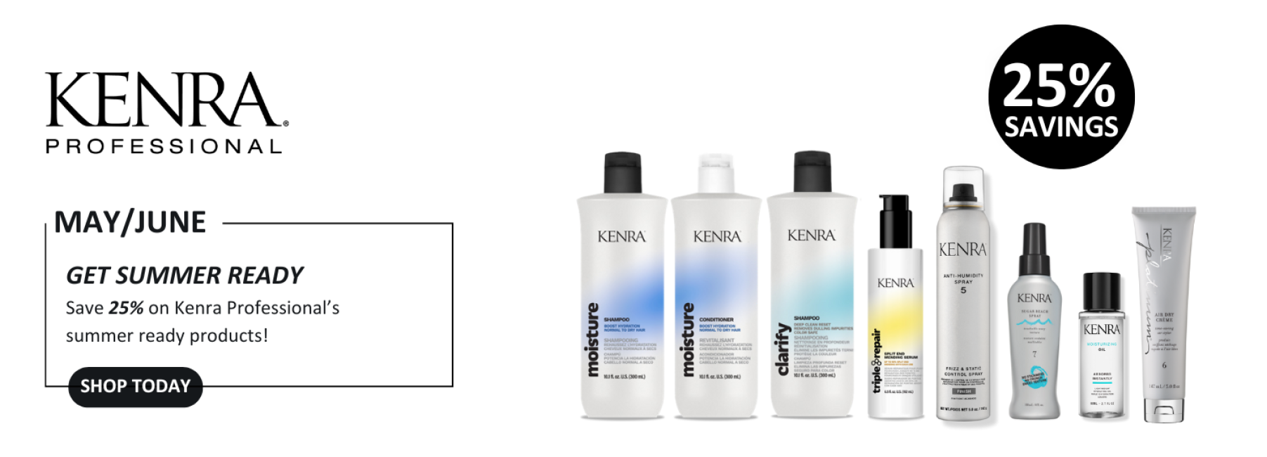 KENRA SUMMER READY PRODUCTS OFFER MAY